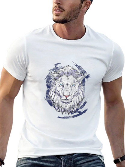 Lion Graphic Print Black T-Shirt