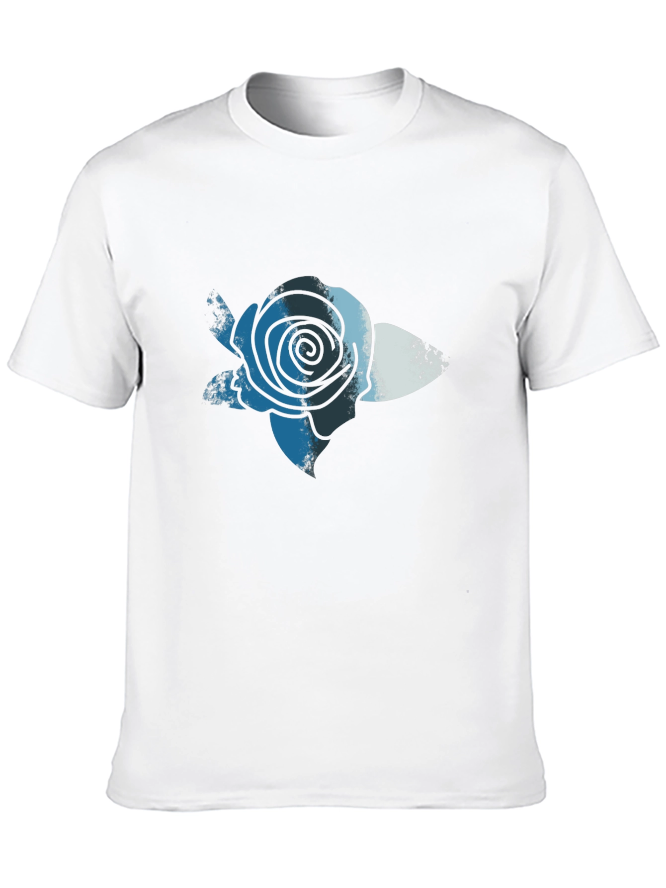 Blue Rose Graphic Print T-Shirt - Casual Comfort