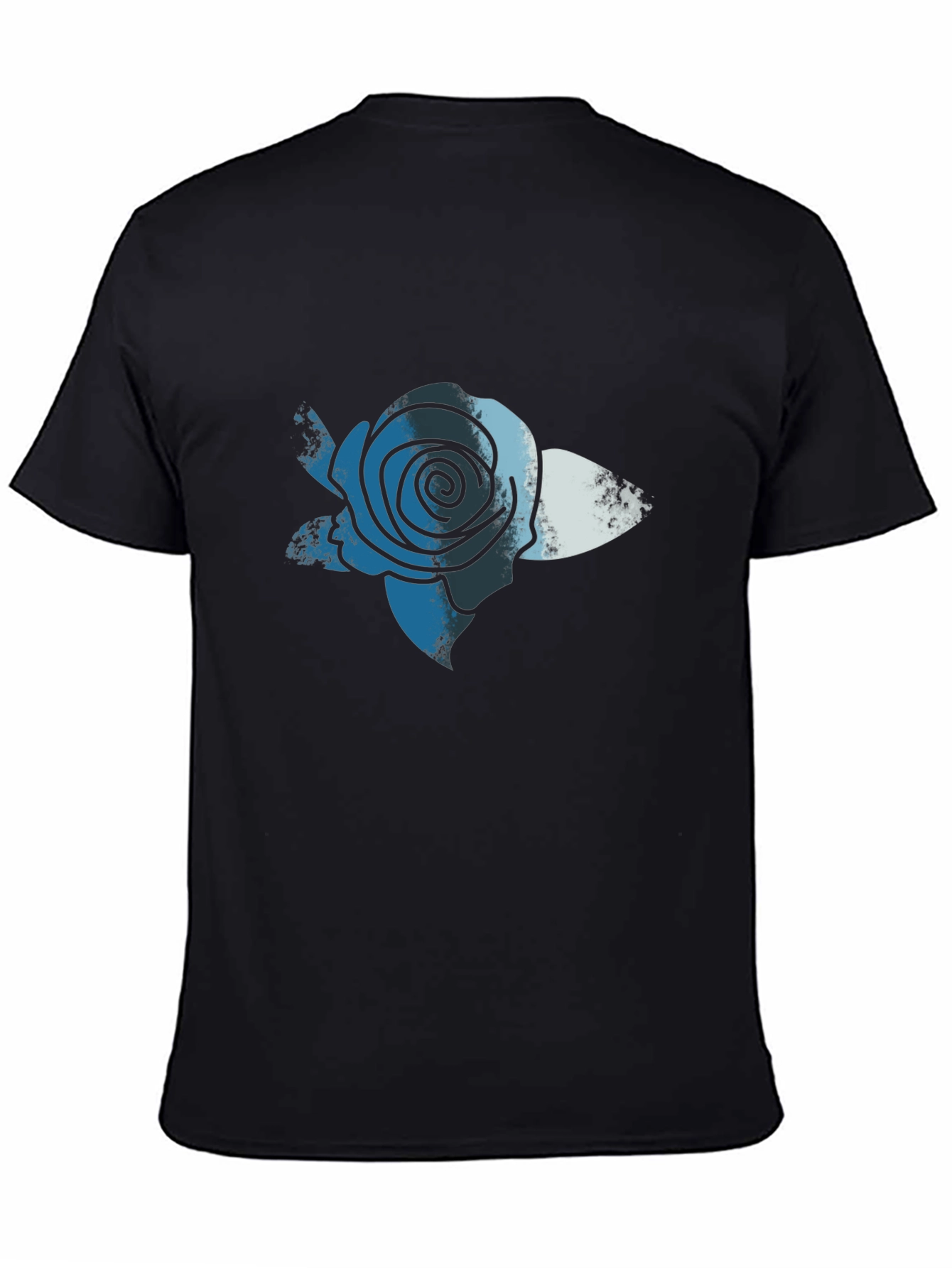 Blue Rose Graphic Print T-Shirt - Casual Comfort