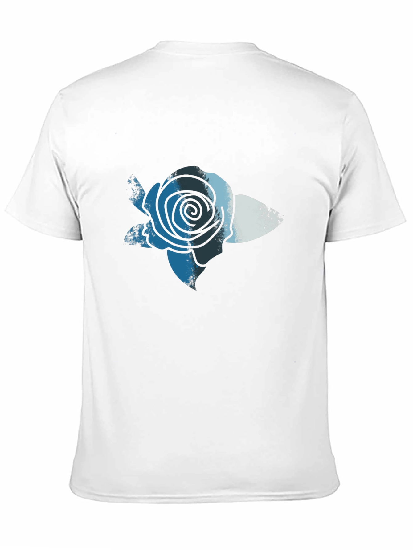 Blue Rose Graphic Print T-Shirt - Casual Comfort