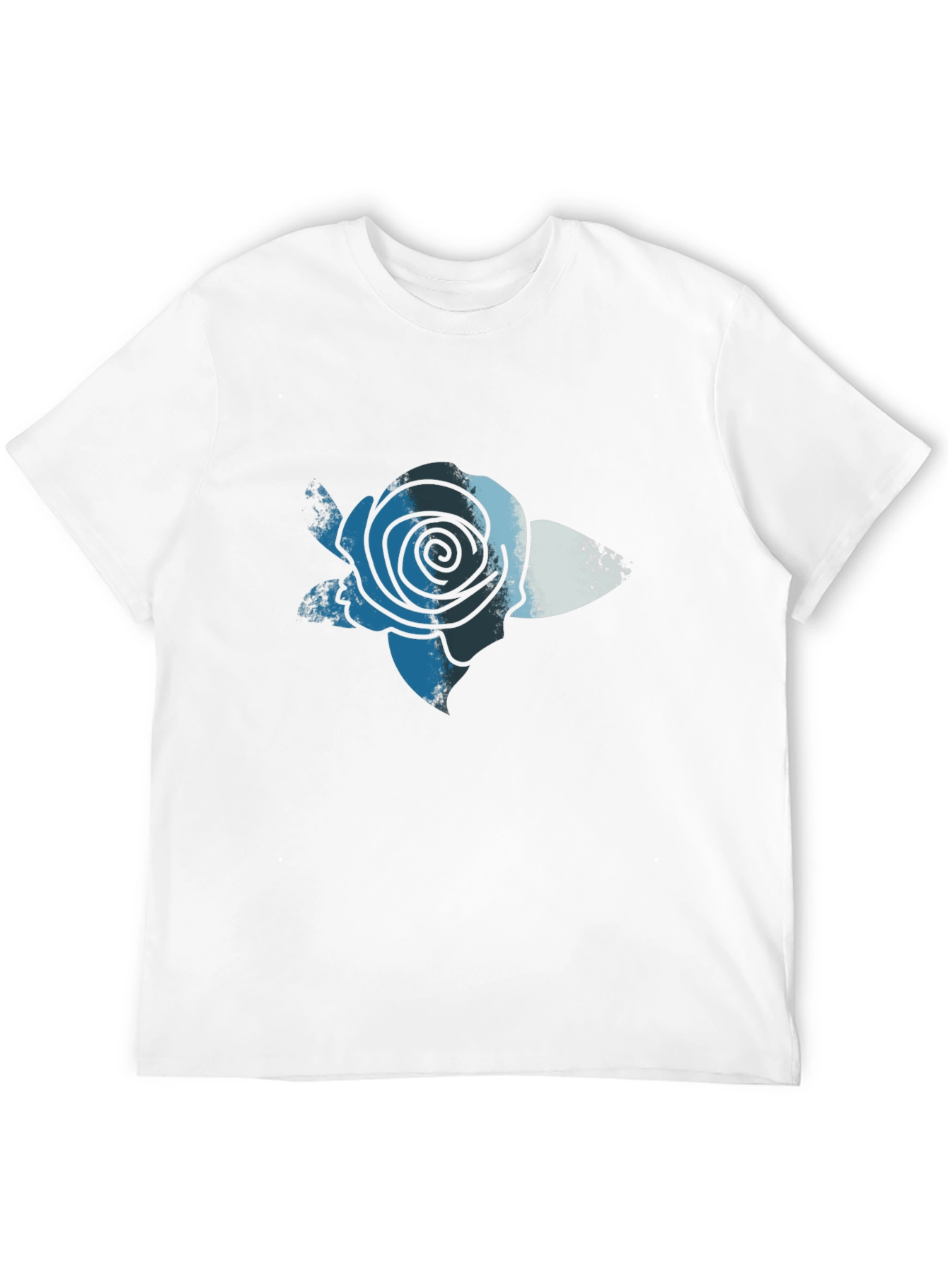 Blue Rose Graphic Print T-Shirt - Casual Comfort