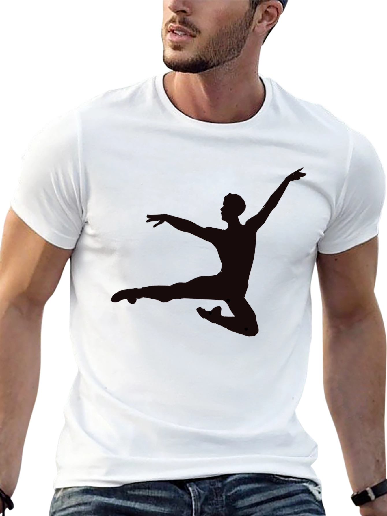 Mens Black T-Shirt - Dancer Silhouette Graphic Tee