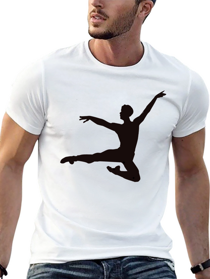 Mens Black T-Shirt - Dancer Silhouette Graphic Tee