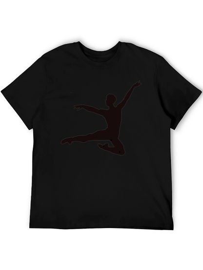 Mens Black T-Shirt - Dancer Silhouette Graphic Tee