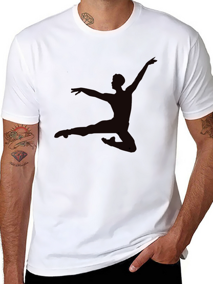 Mens Black T-Shirt - Dancer Silhouette Graphic Tee