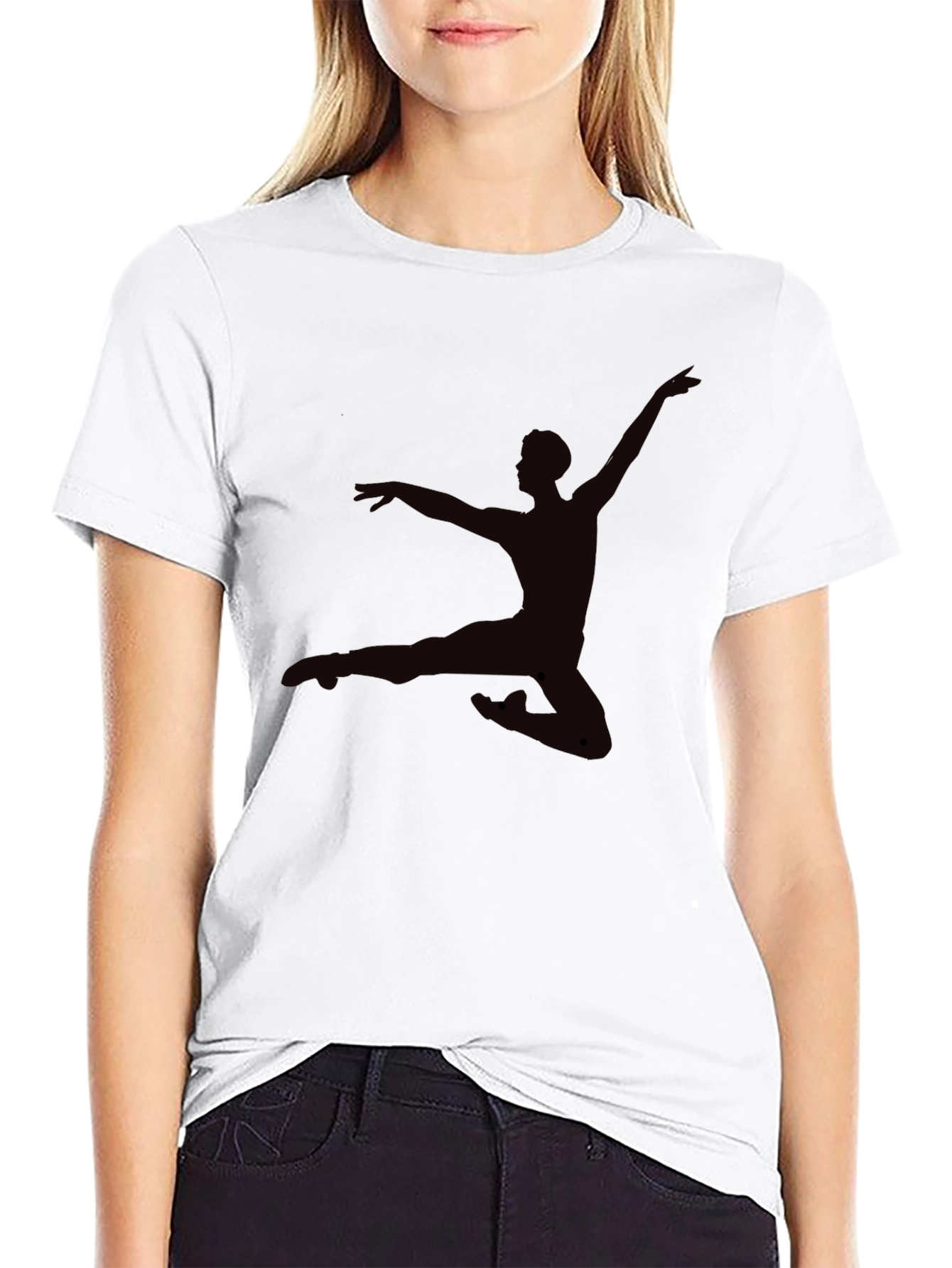 Mens Black T-Shirt - Dancer Silhouette Graphic Tee