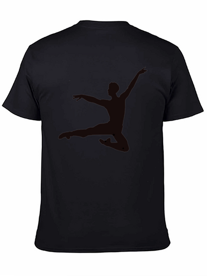 Mens Black T-Shirt - Dancer Silhouette Graphic Tee