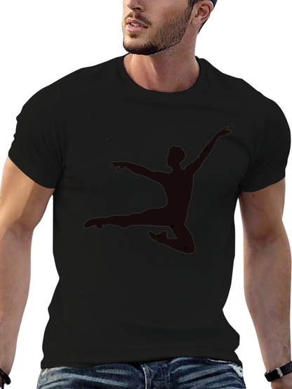 Mens Black T-Shirt - Dancer Silhouette Graphic Tee