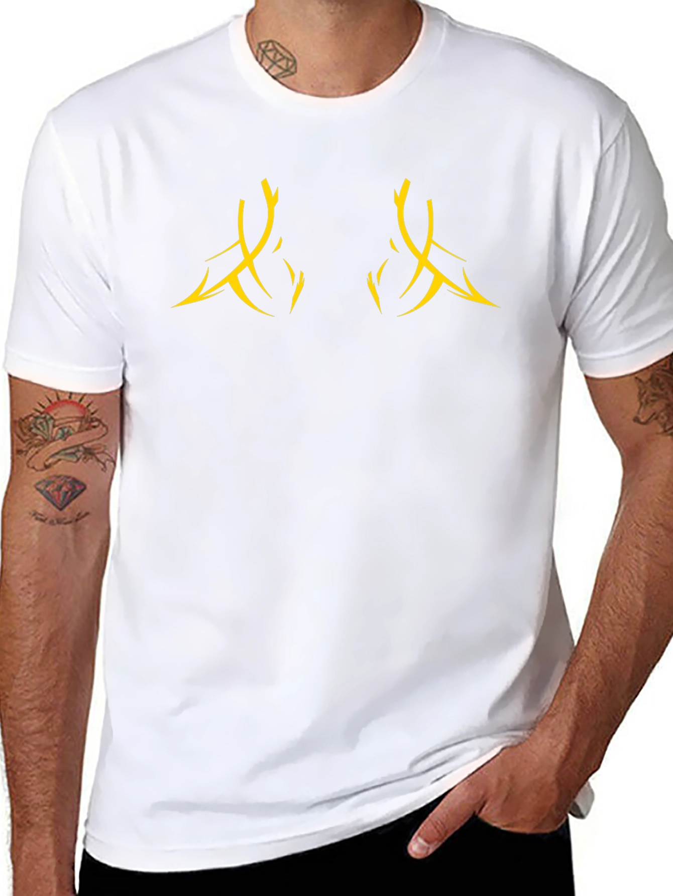 Black Graphic Tee with Abstract Design