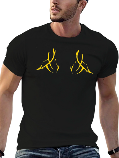 Black Graphic Tee with Abstract Design