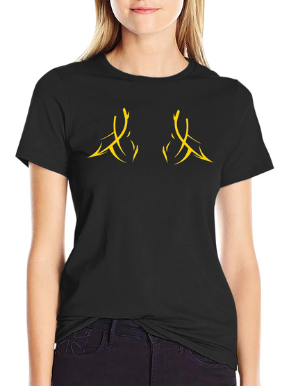 Black Graphic Tee with Abstract Design