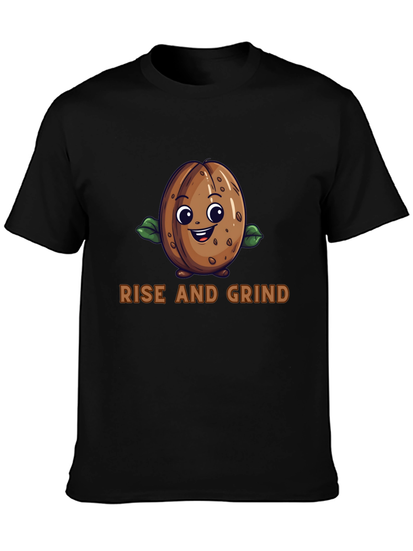 Rise and Grind Coffee Bean Graphic T-Shirt