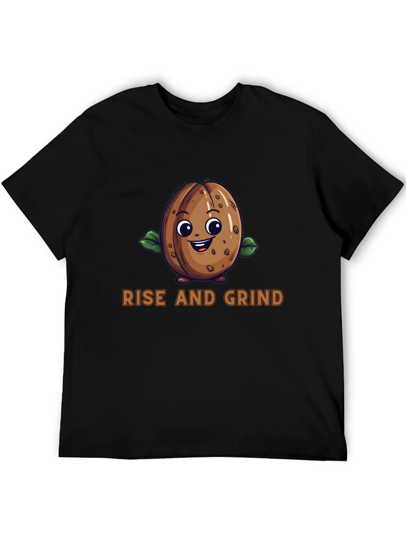 Rise and Grind Coffee Bean Graphic T-Shirt