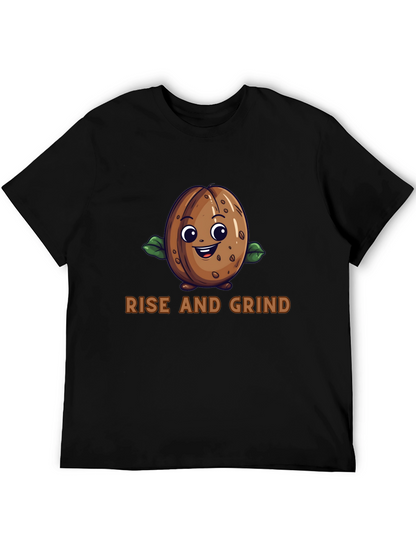 Rise and Grind Coffee Bean Graphic T-Shirt