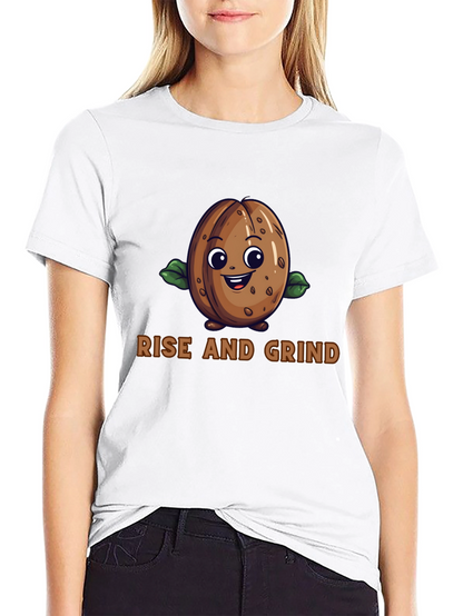 Rise and Grind Coffee Bean Graphic T-Shirt