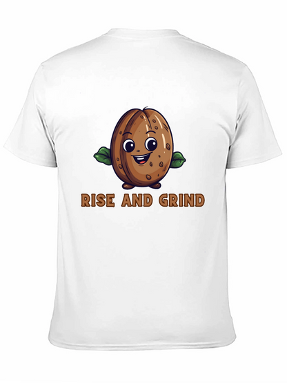 Rise and Grind Coffee Bean Graphic T-Shirt