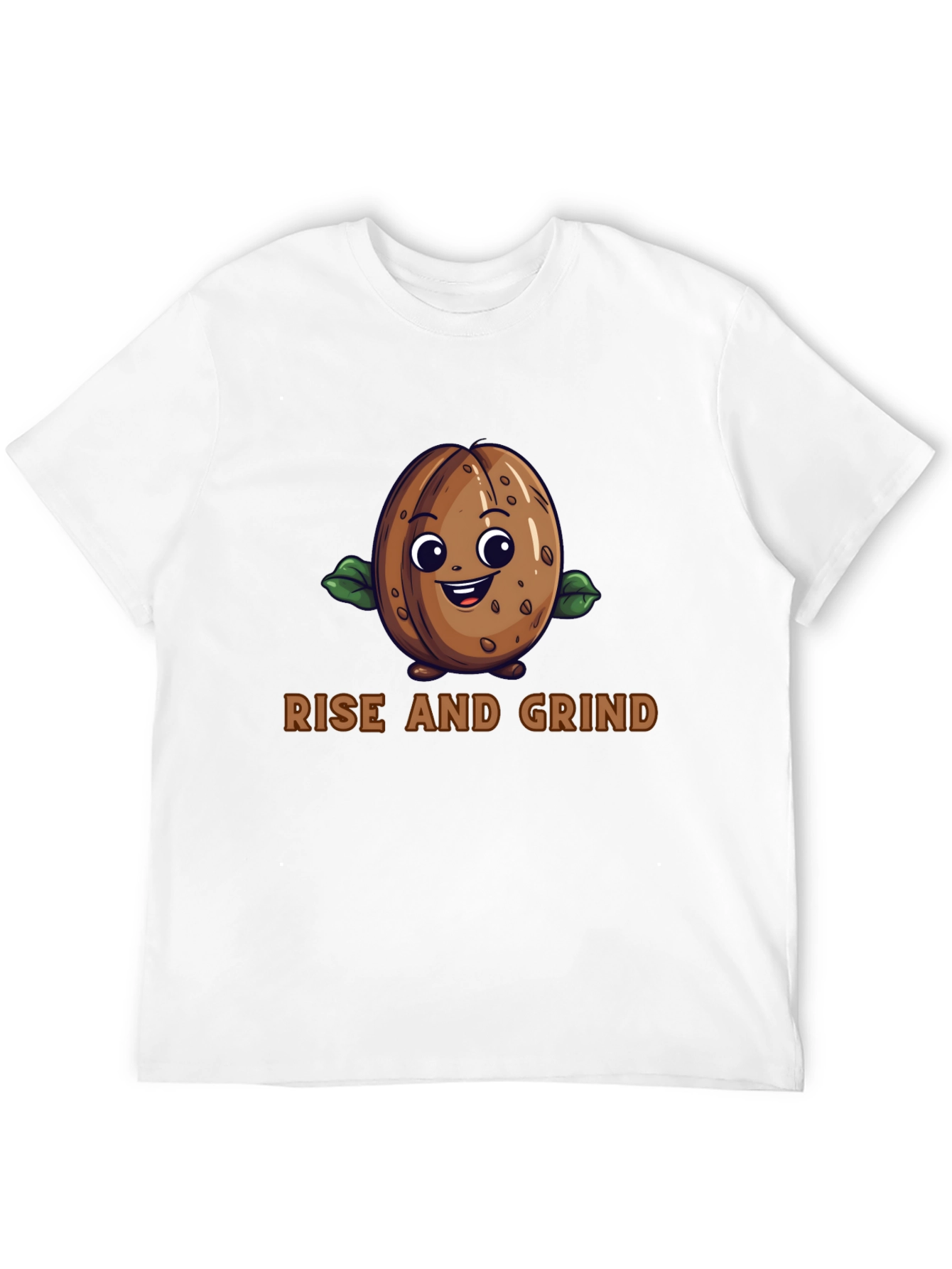 Rise and Grind Coffee Bean Graphic T-Shirt