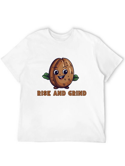 Rise and Grind Coffee Bean Graphic T-Shirt
