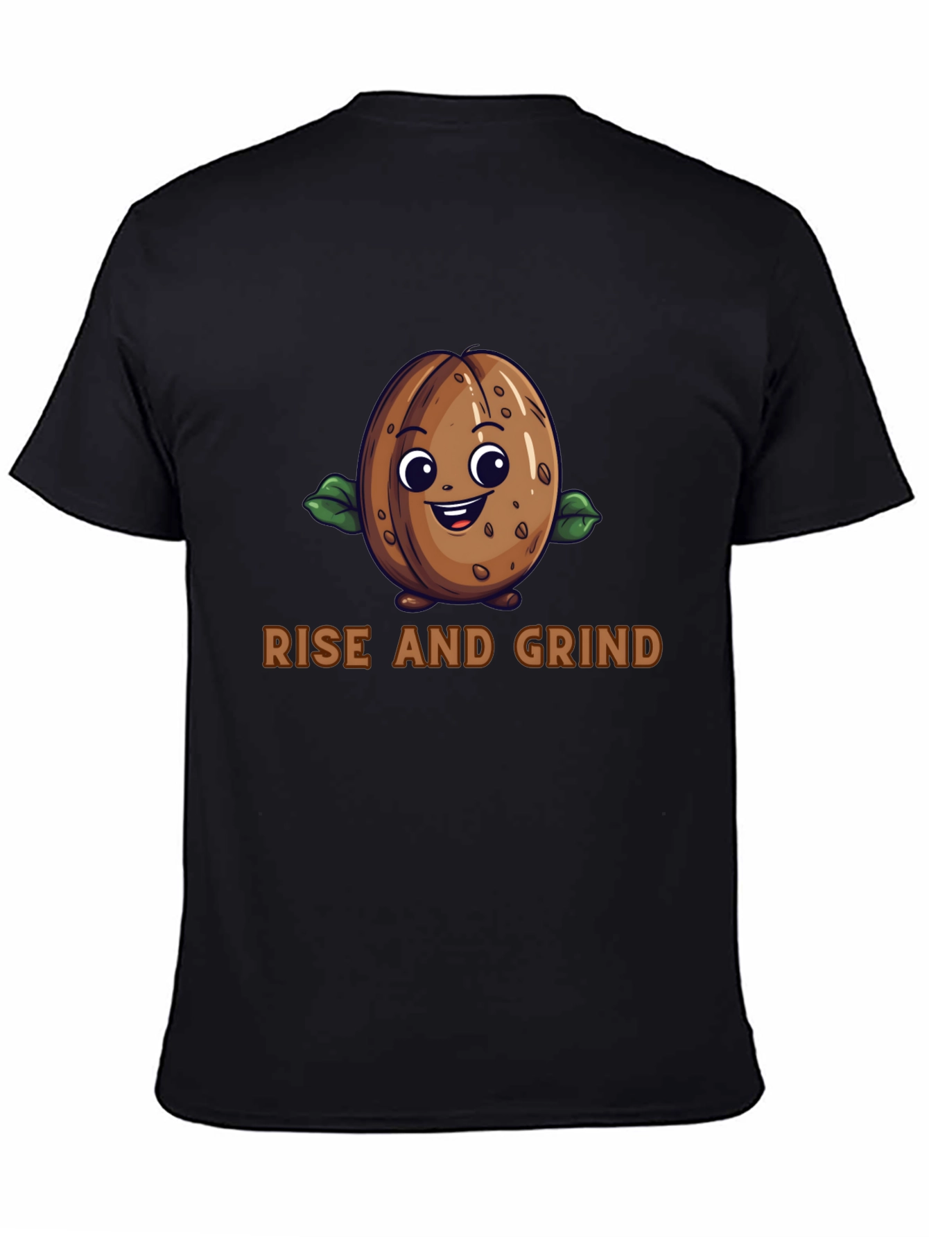 Rise and Grind Coffee Bean Graphic T-Shirt
