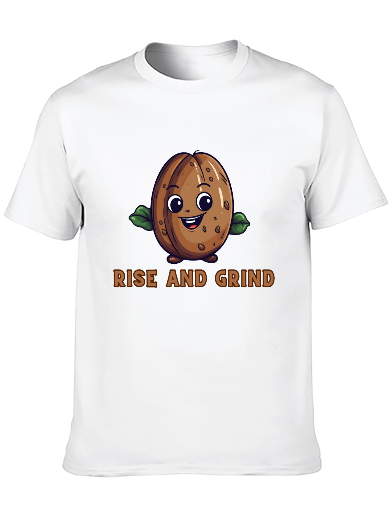 Rise and Grind Coffee Bean Graphic T-Shirt