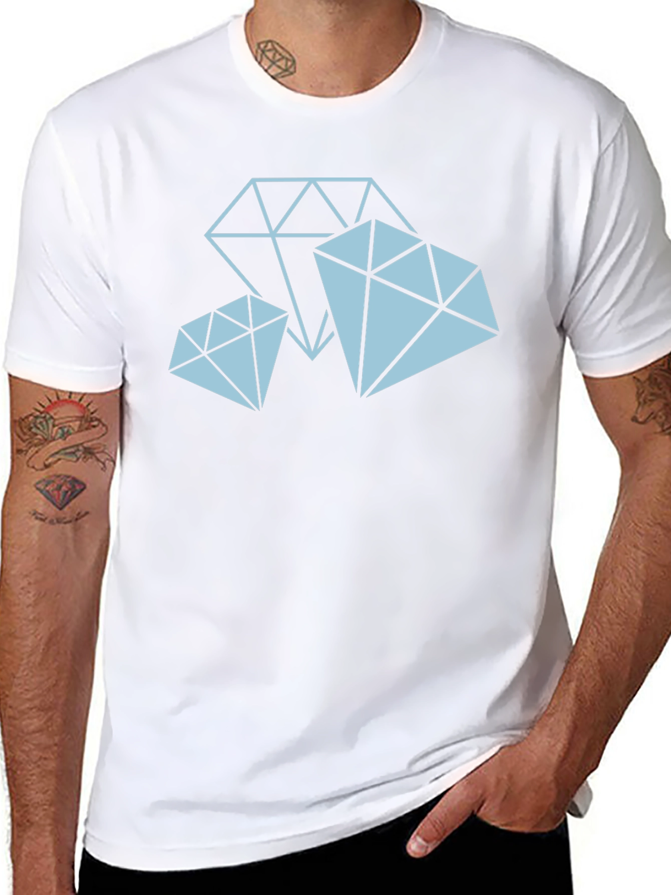 Diamond Graphic Tee - Black Cotton T-Shirt