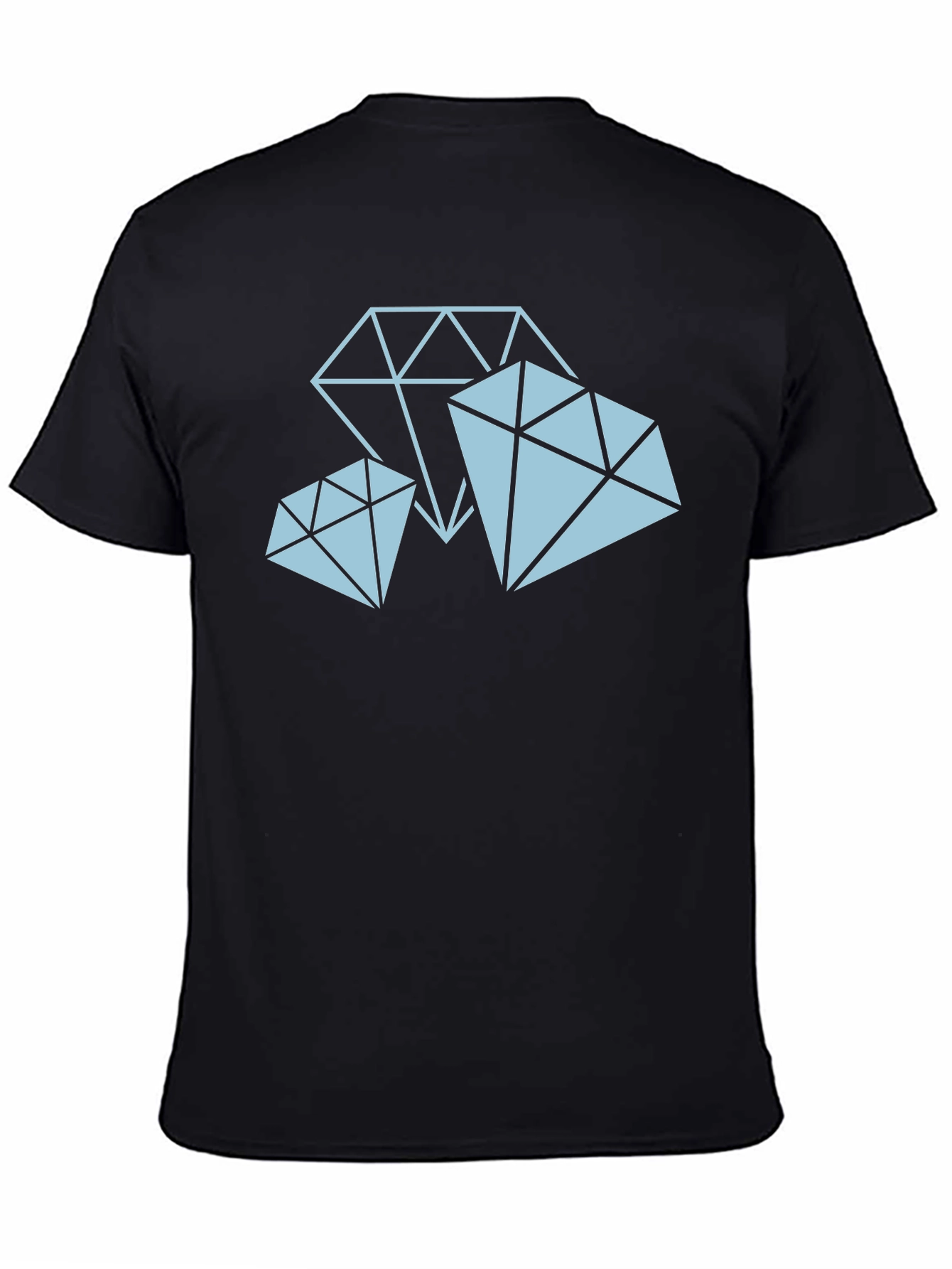 Diamond Graphic Tee - Black Cotton T-Shirt