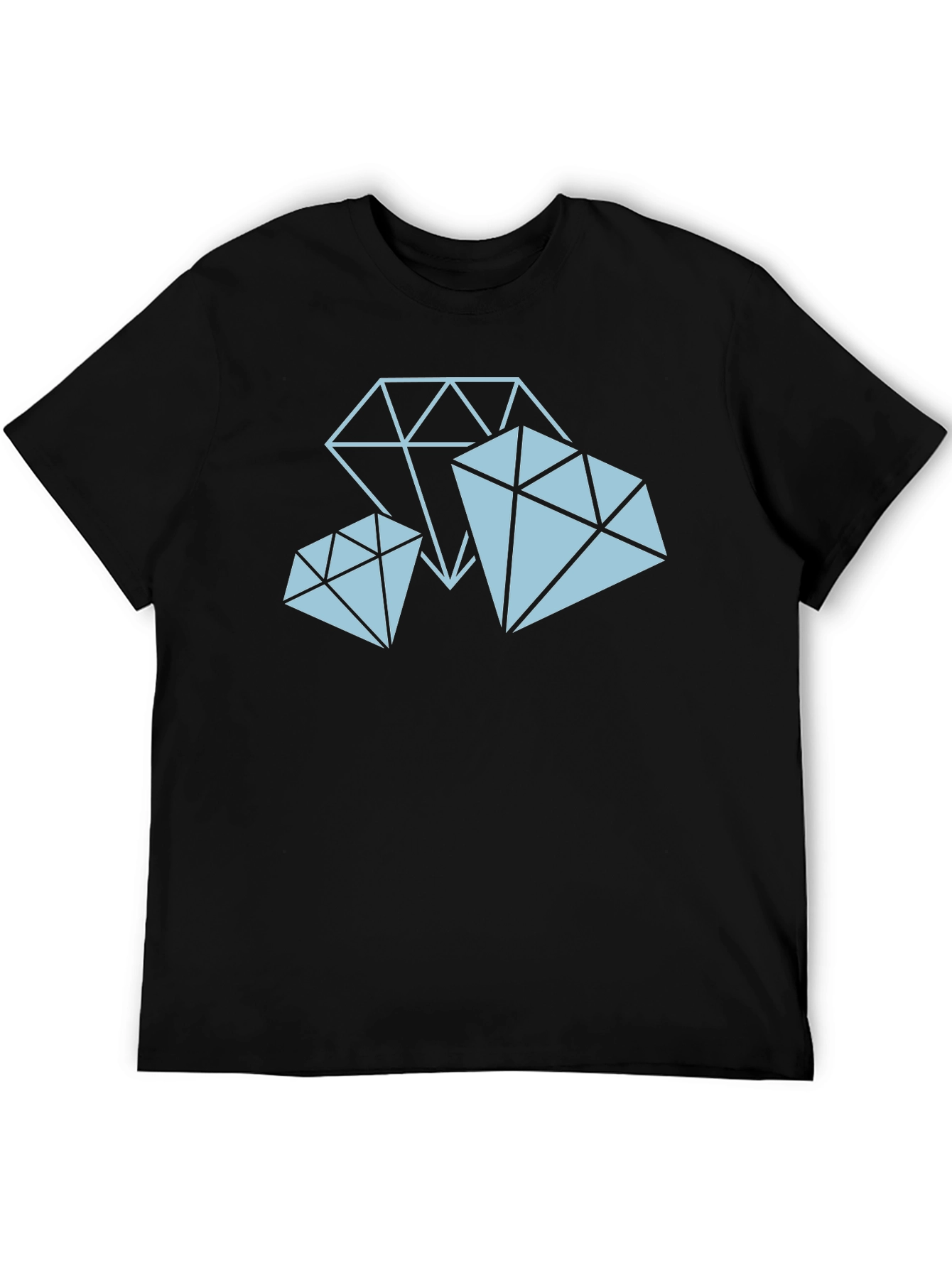 Diamond Graphic Tee - Black Cotton T-Shirt