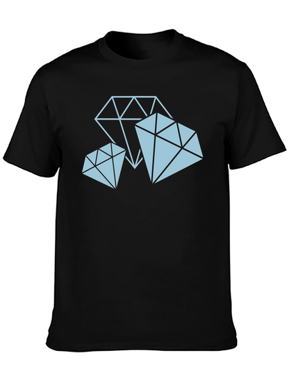 Diamond Graphic Tee - Black Cotton T-Shirt