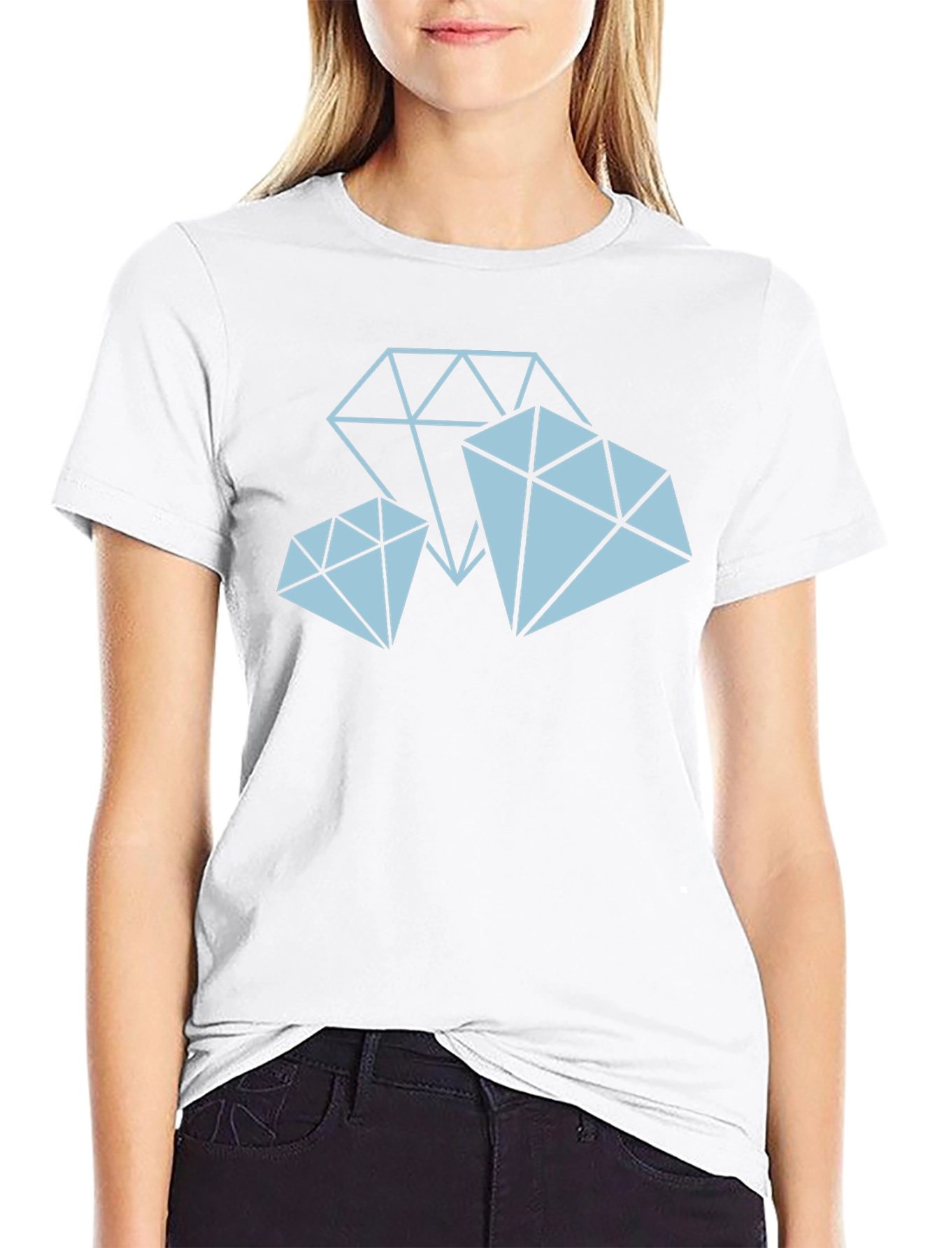 Diamond Graphic Tee - Black Cotton T-Shirt