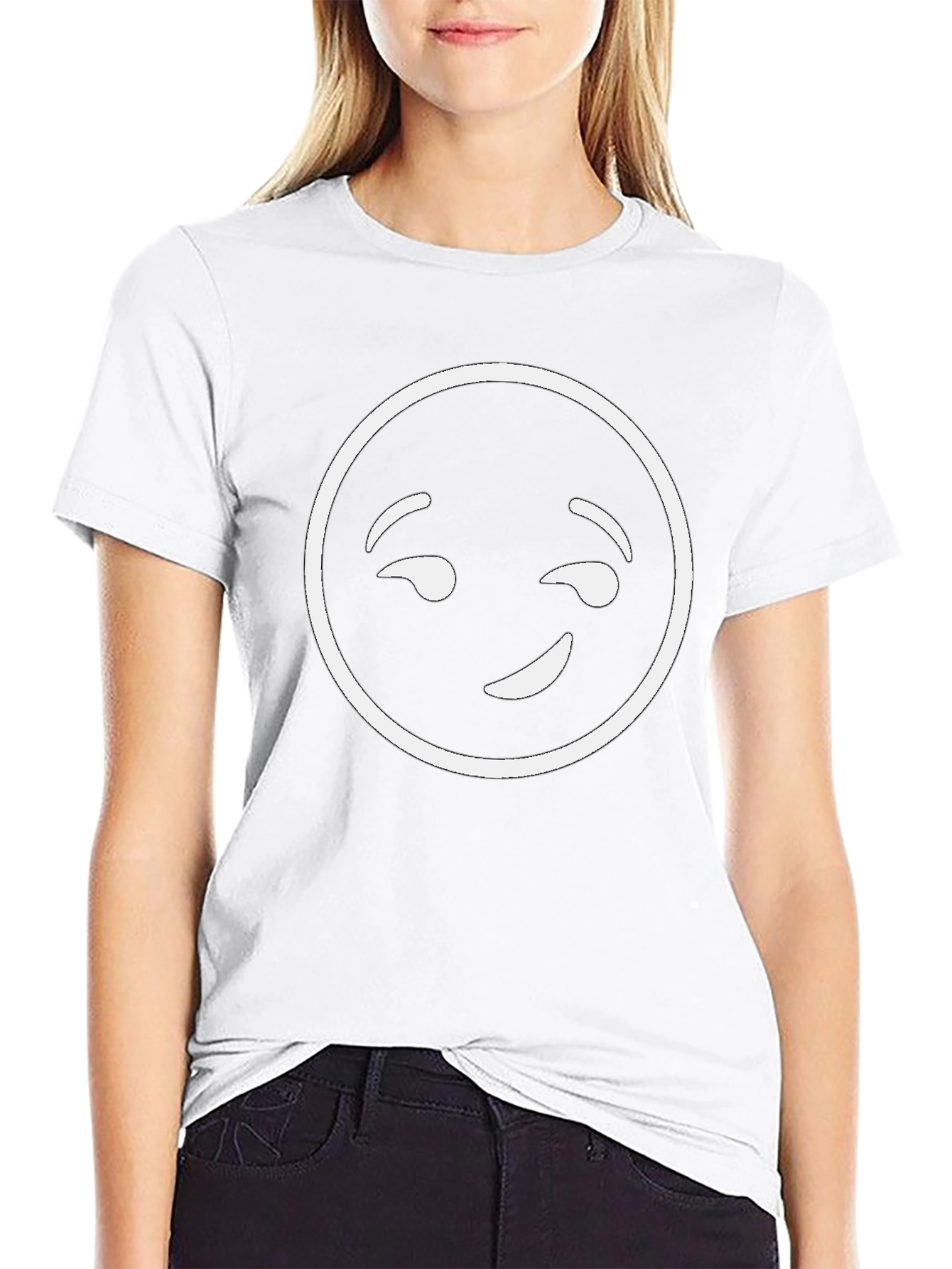 Winking Emoji Graphic T-Shirt - Black