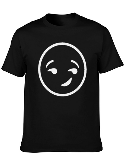 Winking Emoji Graphic T-Shirt - Black
