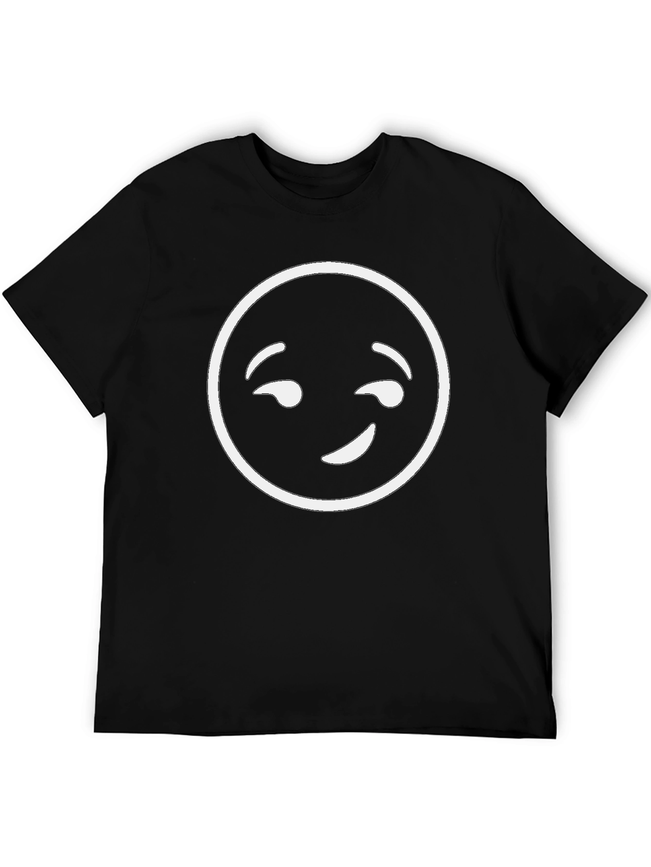 Winking Emoji Graphic T-Shirt - Black