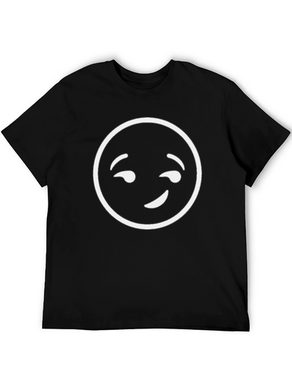 Winking Emoji Graphic T-Shirt - Black