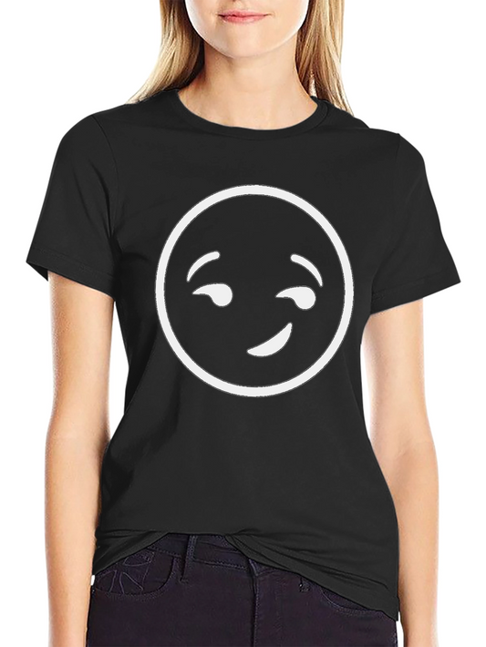 Winking Emoji Graphic T-Shirt - Black
