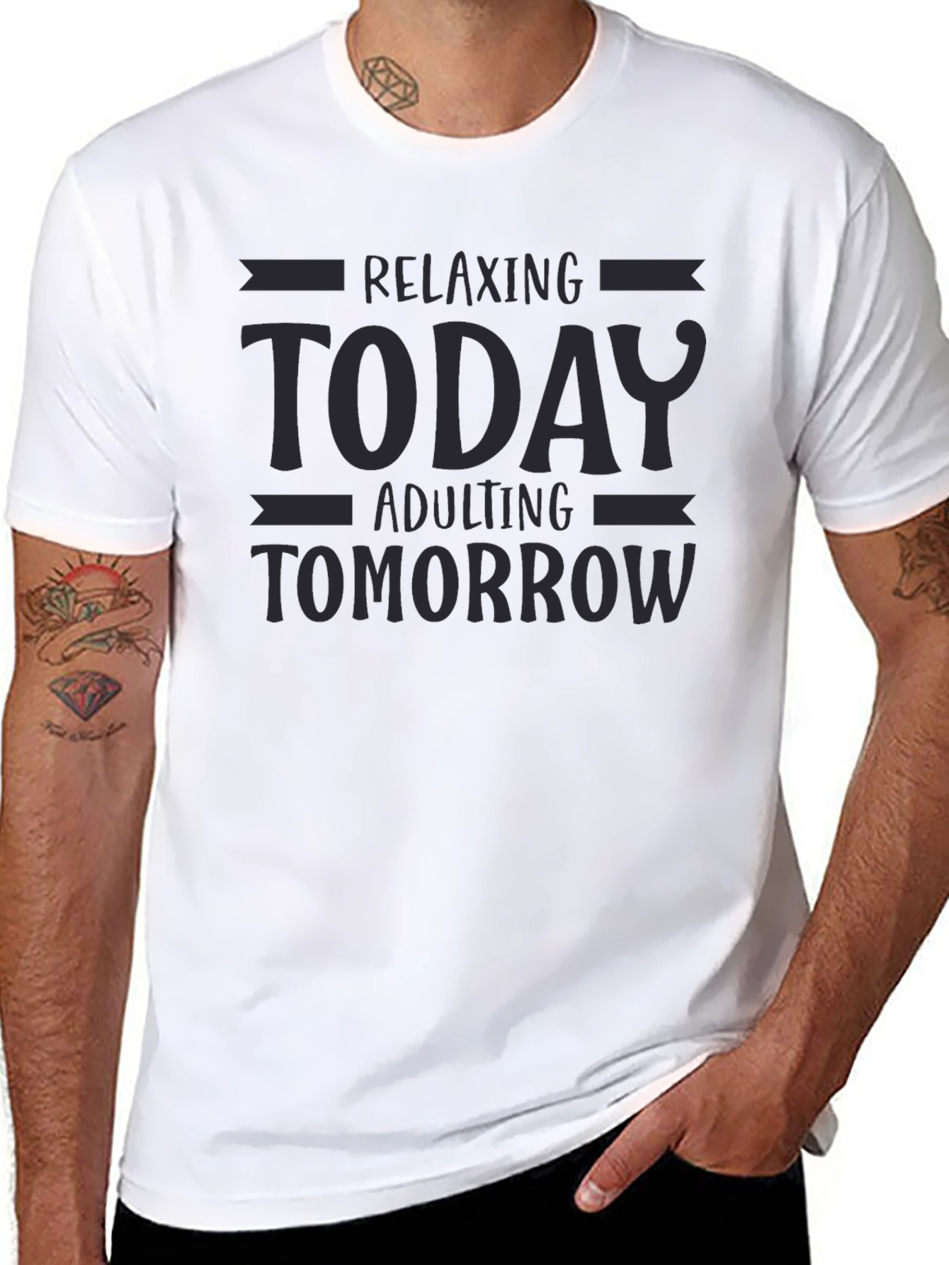 Relaxing Today Adulting Tomorrow Graphic T-Shirt