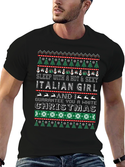 Funny Christmas Italian Girl T-Shirt