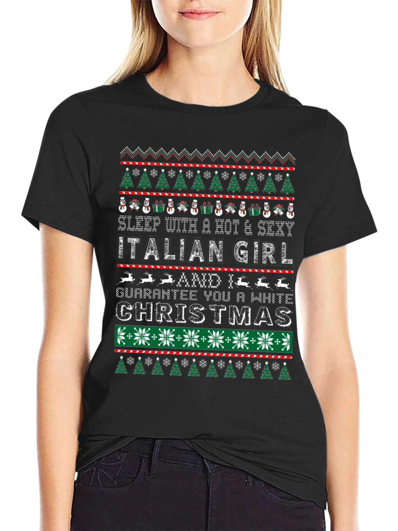 Funny Christmas Italian Girl T-Shirt