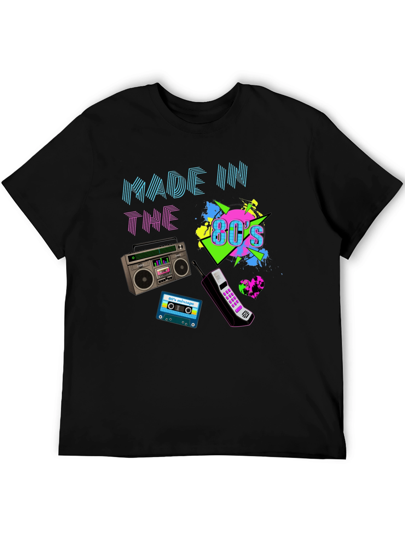 Made in the 80s T-Shirt Retro Boombox Cassette