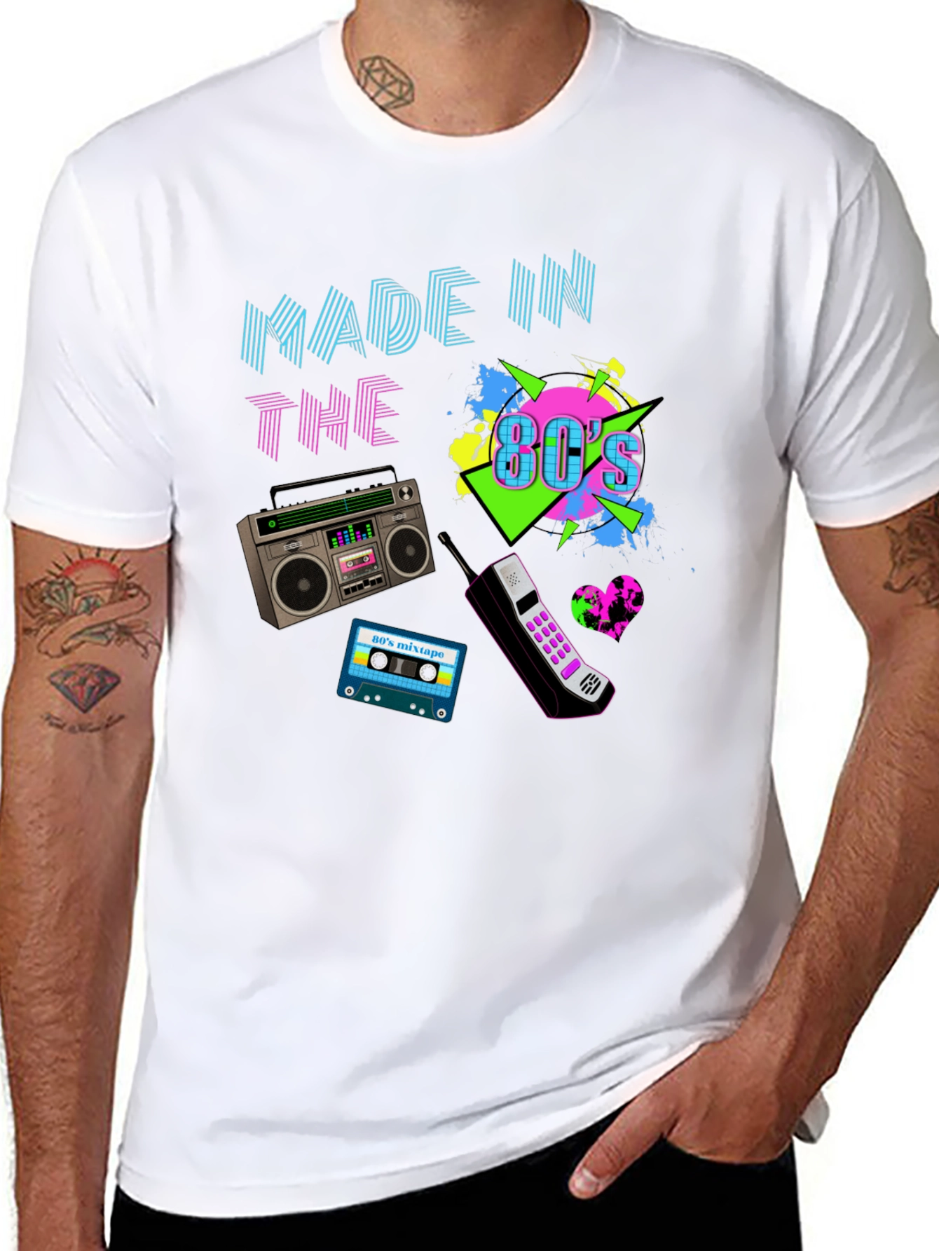 Made in the 80s T-Shirt Retro Boombox Cassette