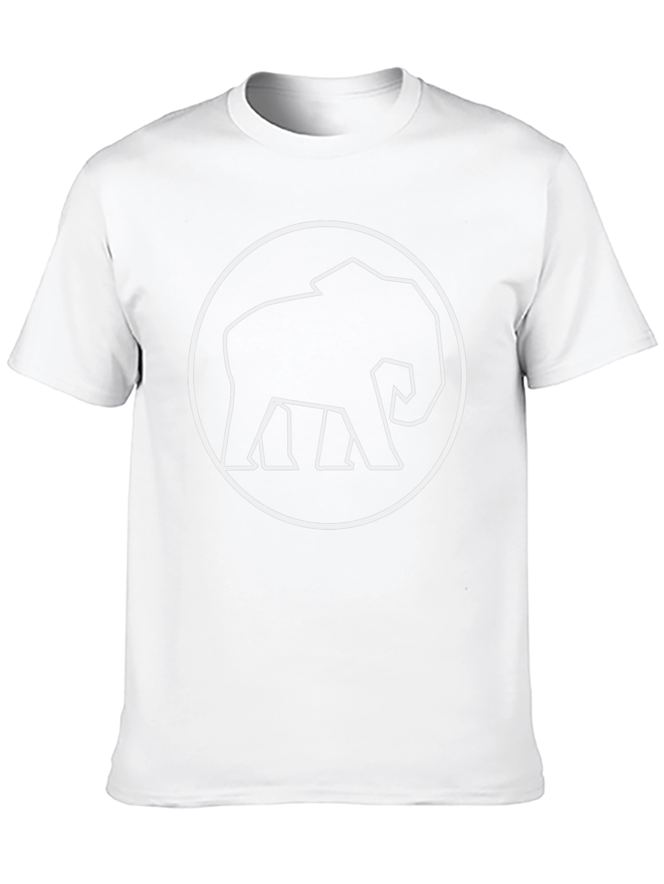 Elephant Outline Graphic Tee - Black Cotton Shirt