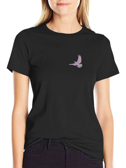 Black T-Shirt with Dove Graphic