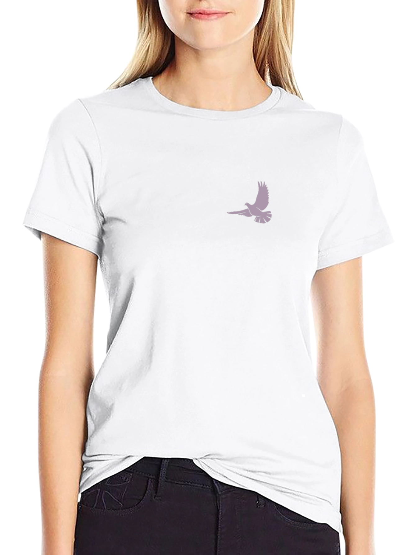 Black T-Shirt with Dove Graphic