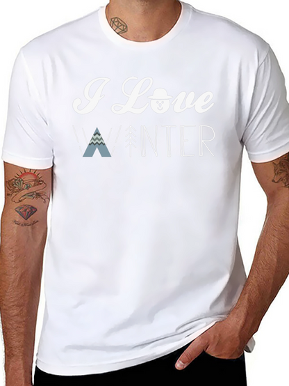 I Love Winter Black Graphic T-Shirt