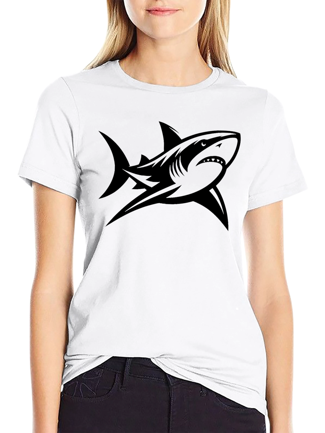 Shark Graphic Tee - Mens Black T-Shirt