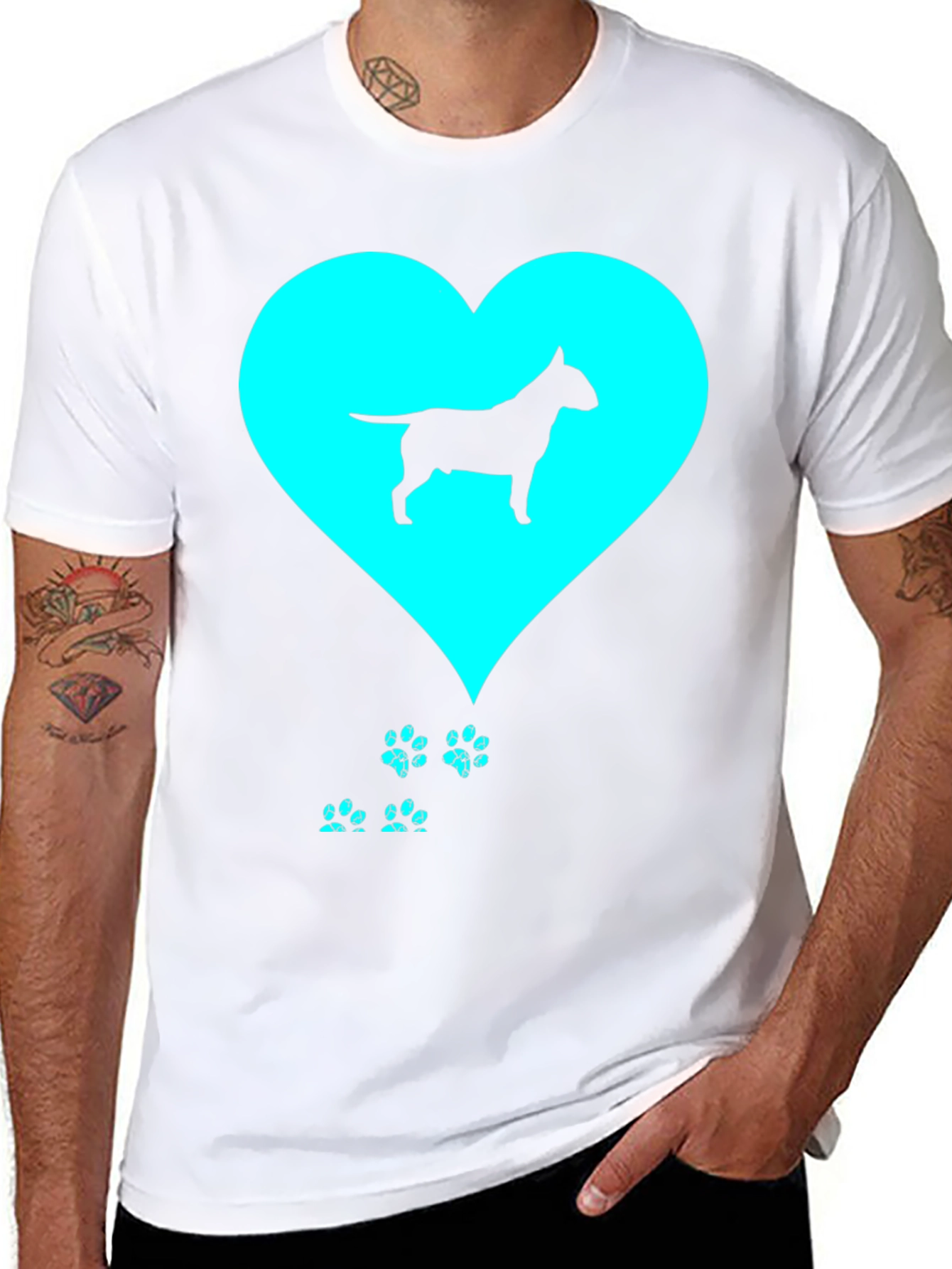 Bull Terrier Love Black T-Shirt