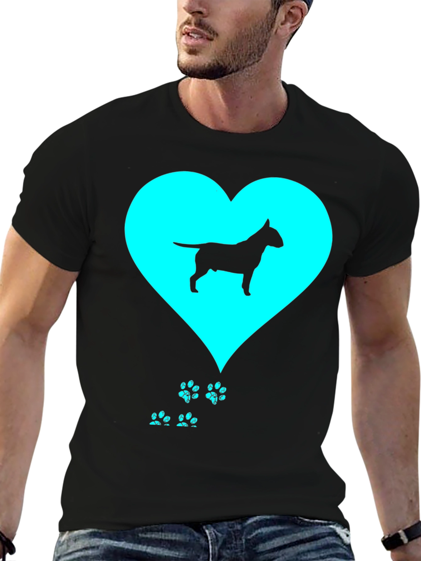 Bull Terrier Love Black T-Shirt