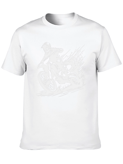 Dirt Bike Rider Graphic Tee - Black Cotton T-Shirt