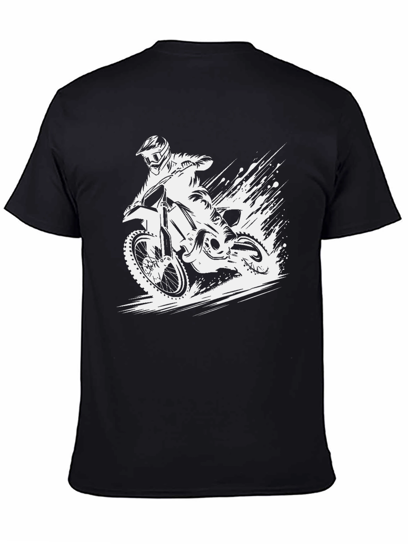 Dirt Bike Rider Graphic Tee - Black Cotton T-Shirt
