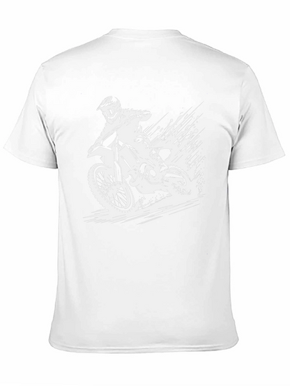 Dirt Bike Rider Graphic Tee - Black Cotton T-Shirt