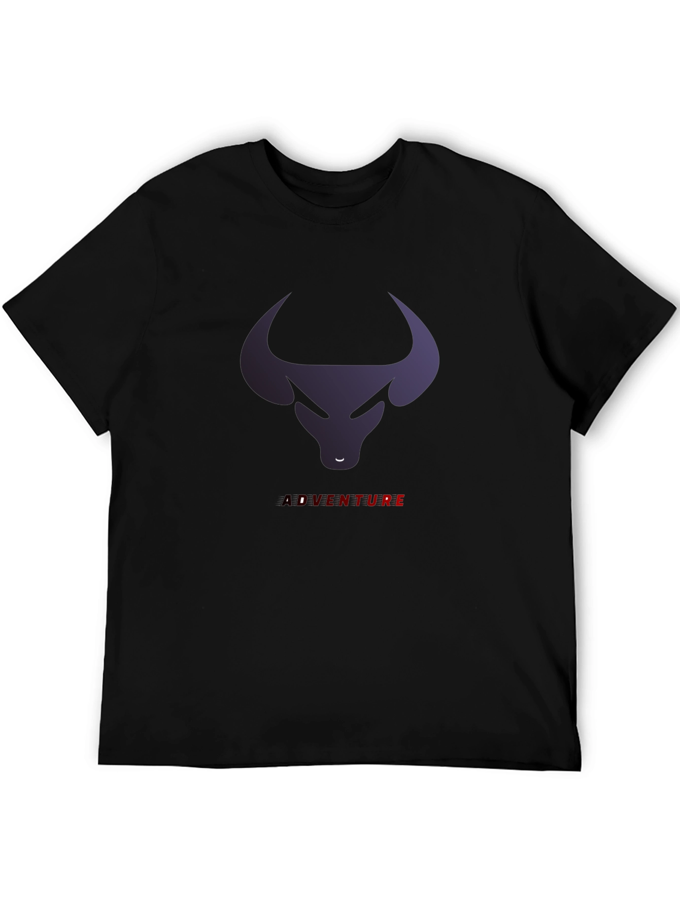 Bull Adventure Graphic Tee - Black Casual T-Shirt